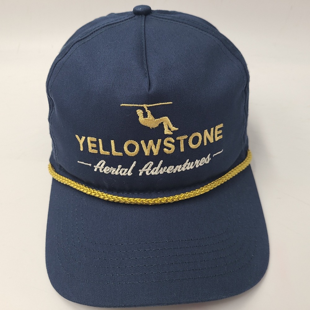 Yellowstone Aerial Adventures Hat Snapback Ouray Blue Gold Rope Montana Zipline